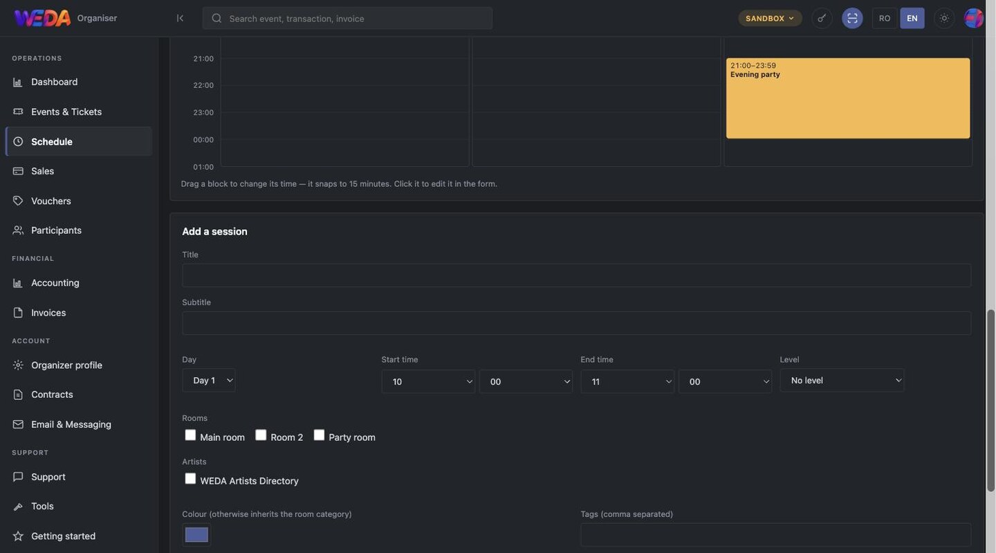 The session editor