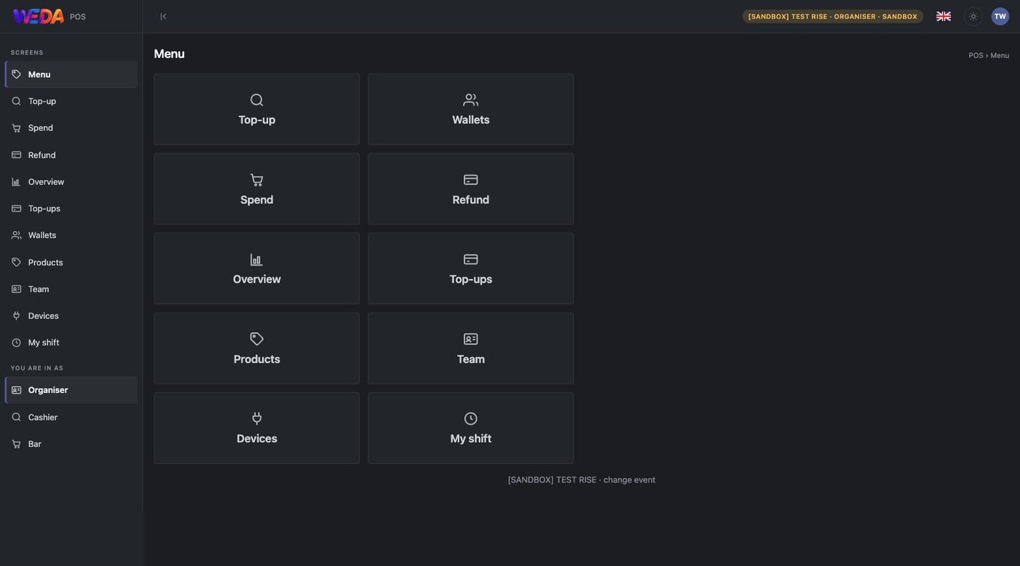 The team’s POS, with its ten screens